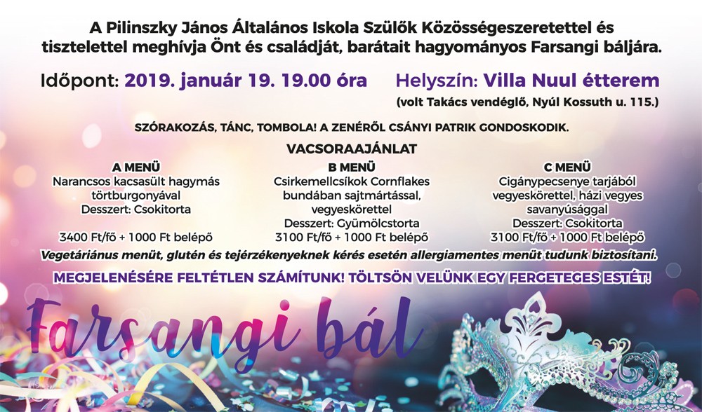 Pilinszky J&aacute;nos &Aacute;ltal&aacute;nos Iskola farsangi b&aacute;lja
