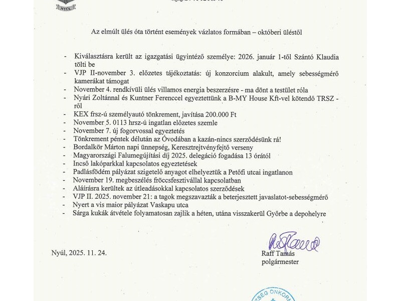 Esem&eacute;nyek az okt&oacute;beri &uuml;l&eacute;s &oacute;ta